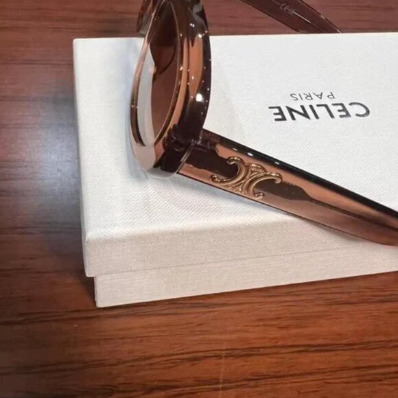 CELINE Triomphe 01 Sunglasses In Acetate BROWN CRYSTAL - Picture 4 of 4